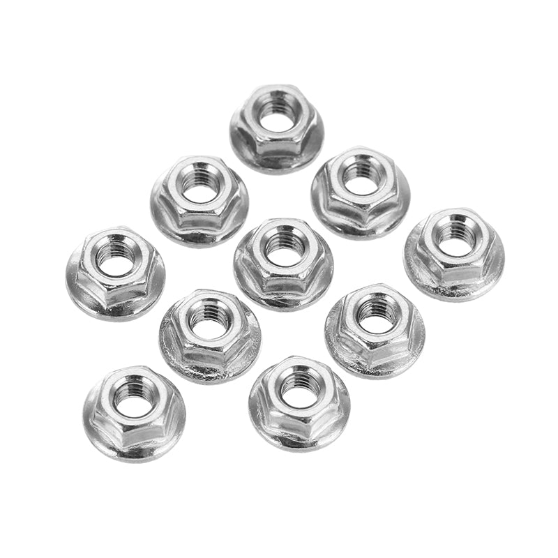 Suleve M3SN5 50Pcs M3 304 Stainless Steel Hex Serrated Flange Lock Nuts