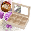 6 Compartments Wooden Tea Bag Box Kitchen Spice Display Storage Chest Essential Oil Container