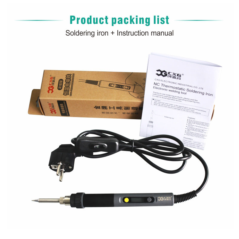CXG C60W Digital Electric Soldering Iron LCD Backlight Adjustable Temperature with Power Swtich