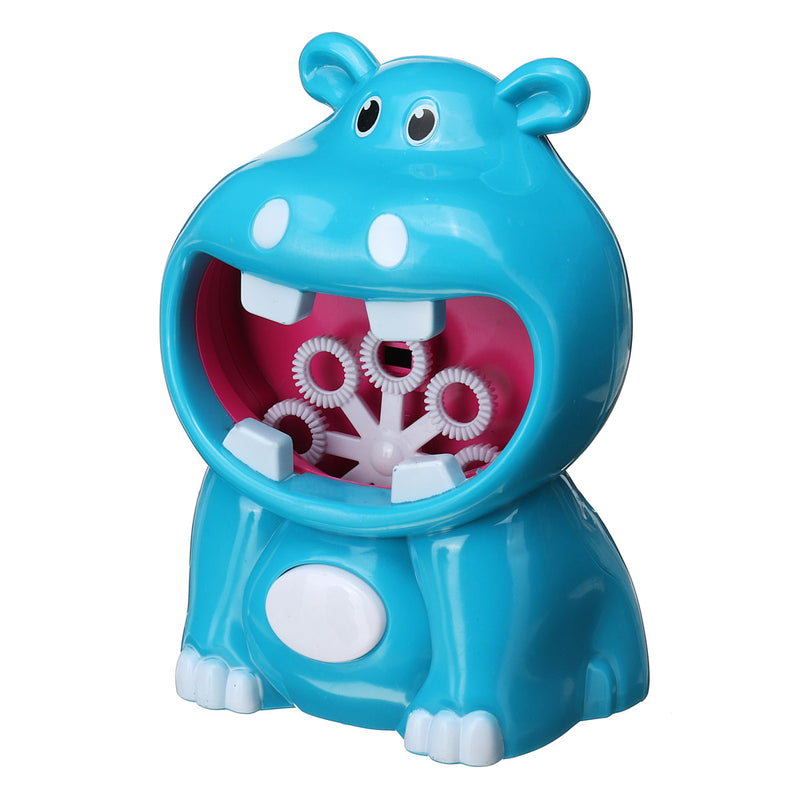 Automatic Electric Bubble Blower Machine Frog Hippo Bath Music Kids Outdoor Toys