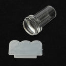 2pcs DIY Nail Art Stamping Set  Image Plate Clear Jelly Silicone Stamper Scraper Cap Transfer Manicu