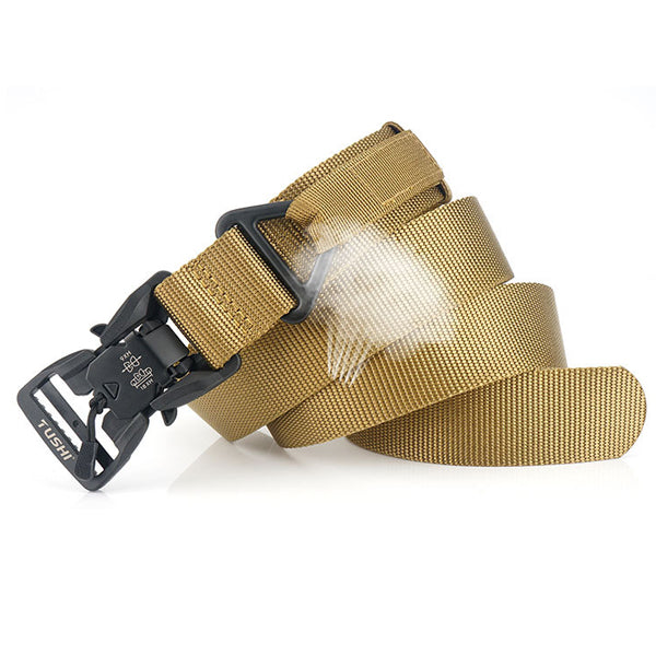 TUSHI MT3S 125cm Quick Release Magnetic Belt Nylon Adjustable Tactical Belt Punch Free Buckle Hunting Belt Portable Waistband