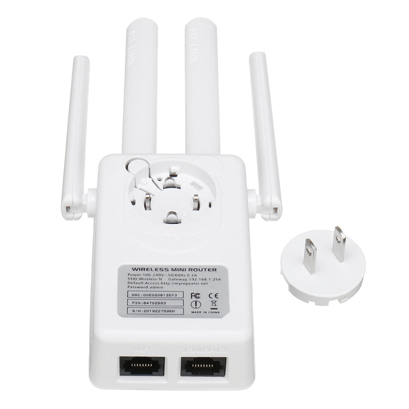 Four Antenna Router 300Mbps Signal Repeater Amplifier WR09 Wireless Wifi