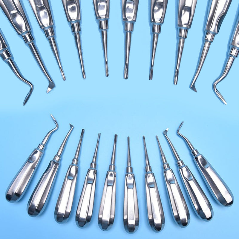 10Pcs Stainless Steel Dental Root Elevator Autoclavable for Dentist Tooth Extraction Dentel Tools kit