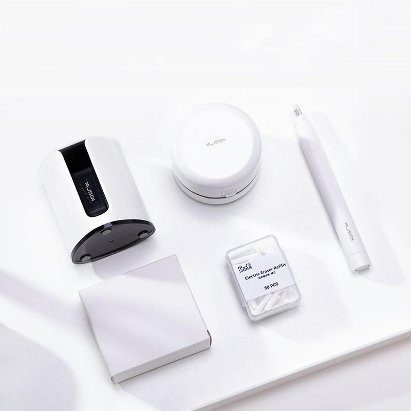 Xiaomi Youpin NSYP002 4 Pcs Stationery Set NUSIGN Electric Pencil Sharpener Electric Eraser Vacuum Cleaner Set Office School Supplies For Kids Cute Stationery Gift