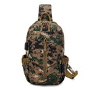 ZANLURE 3611 USB Tactical Bag Oxford Waterproof Chest Bag Shoulder Bag Crossbody Bag Fashion Leisure Hand Bag