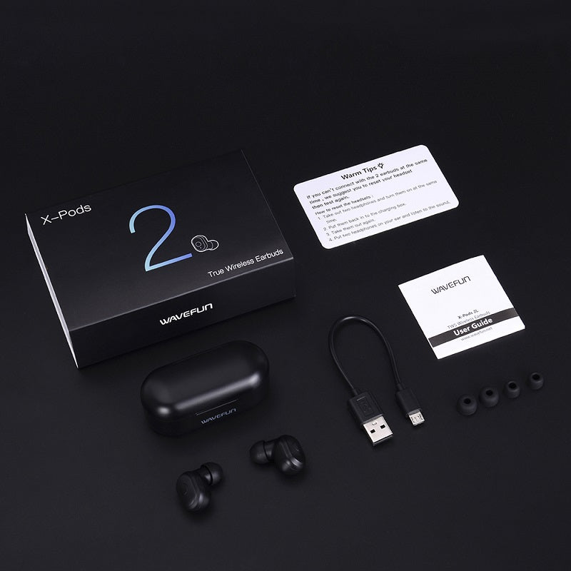 Wavefun X-Pods 2L TWS bluetooth 5.0 Earphone AAC&SBC Audio Waterproof Binaural Call True Wireless Earbuds for Iphone X XR Xiaomi