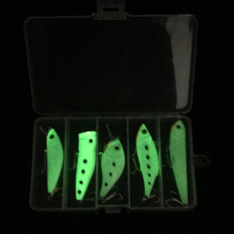 ZANLURE 5pcs/set Mixed Luminous VIB Popper Crankbait Pencil Artificial Wobbler Fishing Lure With Box