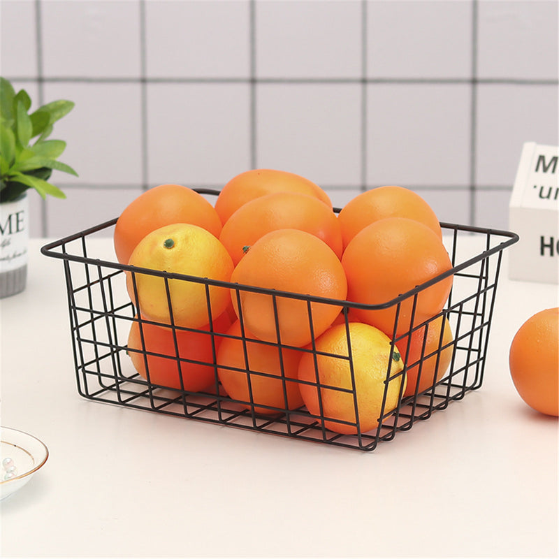 Iron Mesh Storage Baskets Organizer Box Container Bathroom Bedroom Kitchen Tray