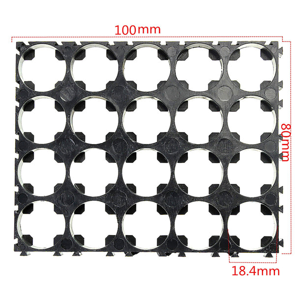 4x5 Cell 18650 lithium batteries Spacer ABS Plastic holder 100x80mm