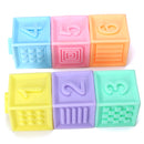 6/12 PCS Baby Grasp Rubber Squeeze Toy Developmental Model Building Learning Toys With Box Packing