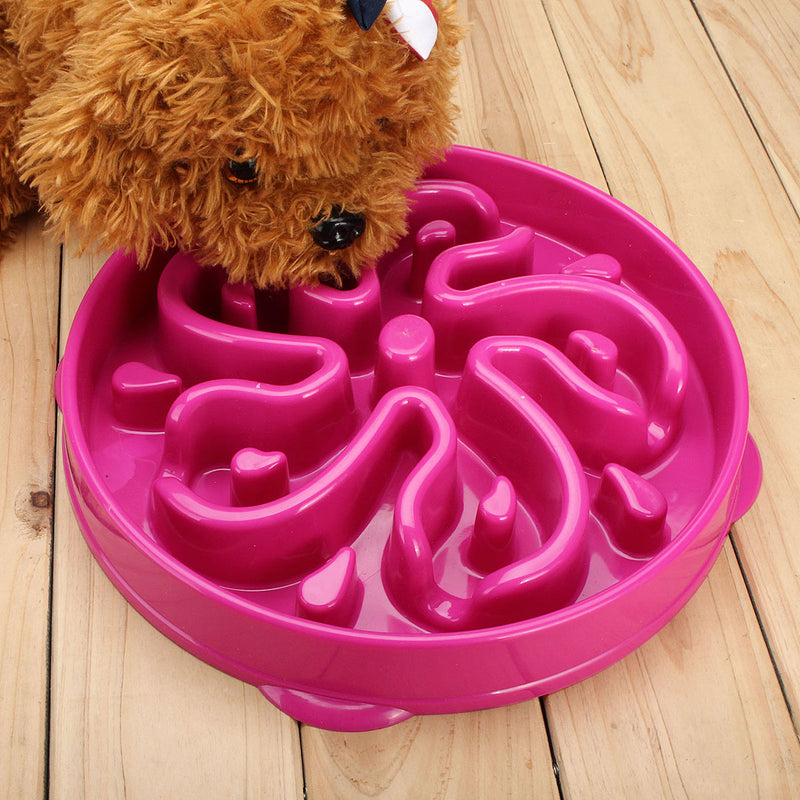 Dog Slow Food Bowl Down Eating Feeder Dish Pet Dog Cat Feeding Anti Slip Gulp