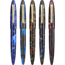 Moonman M100 Acrylic Resin Creative Fountain Pen Schmidt Converter and Fine Nib 0.5mm Ink Pen Gold Trim Writing Gift Pen