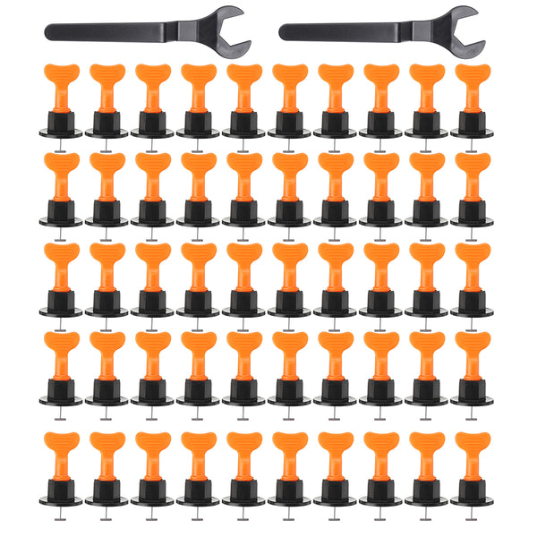 40/50/100Pcs Tile Leveling System Floor Kit Alignment Clip Reusable Spacers Locator W/ Wrench