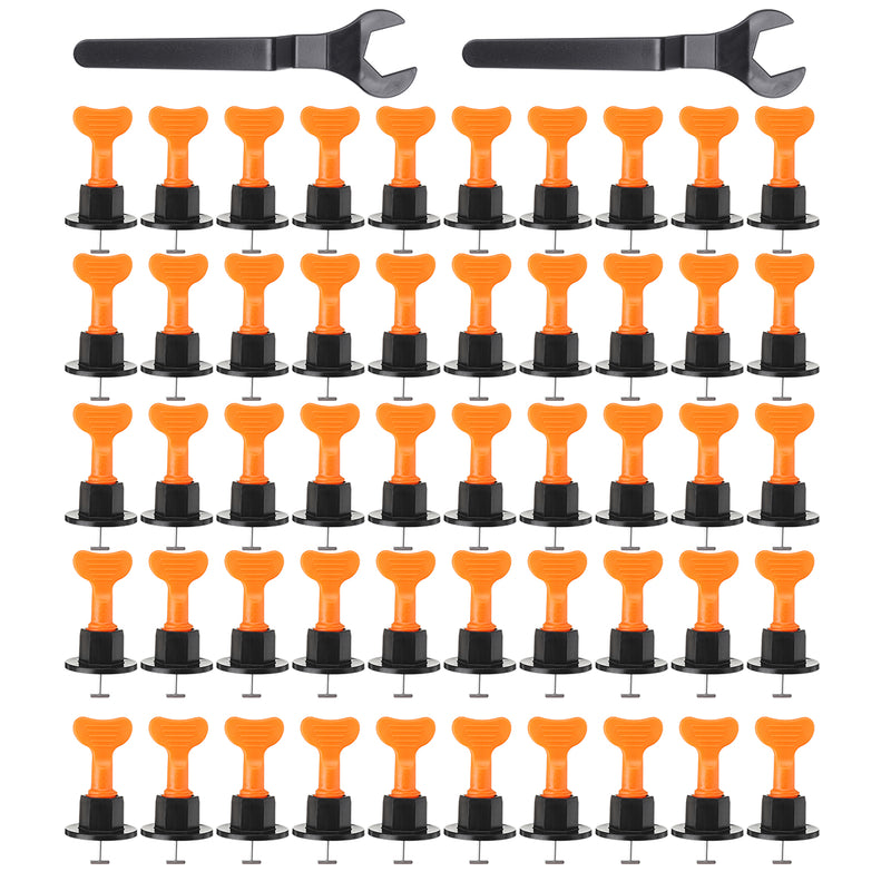 40/50/100Pcs Tile Leveling System Floor Kit Alignment Clip Reusable Spacers Locator W/ Wrench