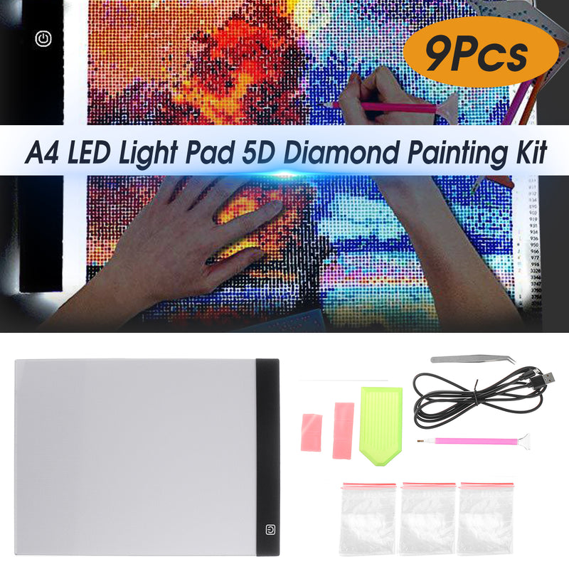 9Pcs A4 LED Light Pad Light Board Stand Holder Diamond Paintings Tool