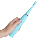 Ultrasonic Whitening Electric Toothbrush 8 Soft Brush Heads 6 Speed Waterproof Tooth Oral Care Brush Battery Electric Tooth Clean
