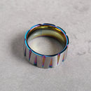 Punk Colorful Wire Drawing Stainless Steel Finger Ring Geometric Cone Unisex Engagement Rings
