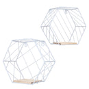 Geometric Iron Craft Wall Book Shelf Rack Storage Industrial Style Home Decorations