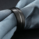 8mm Black Stainless Steel Men Ring Jewelry Clothing Accessories