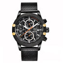 BENYAR 5109M Fashion Men Watch Chronograph 3ATM Waterproof Stainless Steel Strap Quartz Watch