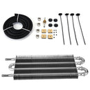 4-10 Row Aluminum Racing Air Conditioner Tube Condenser Engine Transmission Oil Cooler Kit For Universal Car