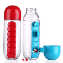 IPRee 600ml Water Bottle 7 Days Week Pill Capsule Case Organizer Leak-Proof Drinking Cup