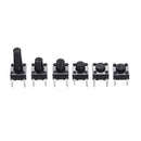 100pcs 10 Models 6x6 Tact Switch Tactile Push Button Switch Kit Height 4.3MM-13MM DIP 4P Micro Switch 6x6 Key Switch