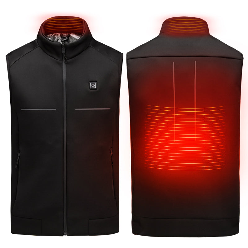 Electric USB Heated Warm Back Cervical Spine Hooded Winter Jacket Motorcycle Skiing Riding Coat