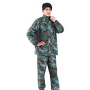 Camouflage Adult Raincoat Suit Poncho Motorcycle Hiking Rainwear Outdoor Tops+Pants