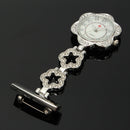 Crystal Flower Dial Doctor Nurse Watch Clip-on Stainless Steel Pocket Watches