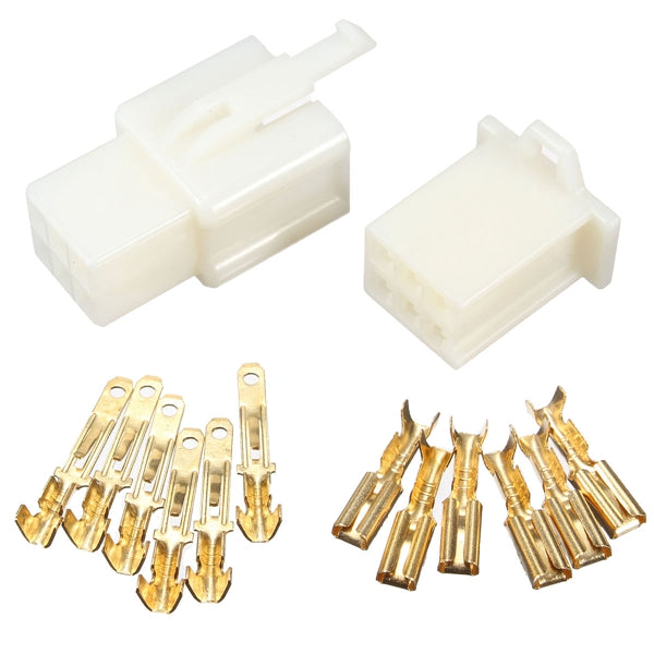10sets 6 Way 2.8mm Connector Terminal Kit For Car Motorcycle Pin Blade Scooter ATV