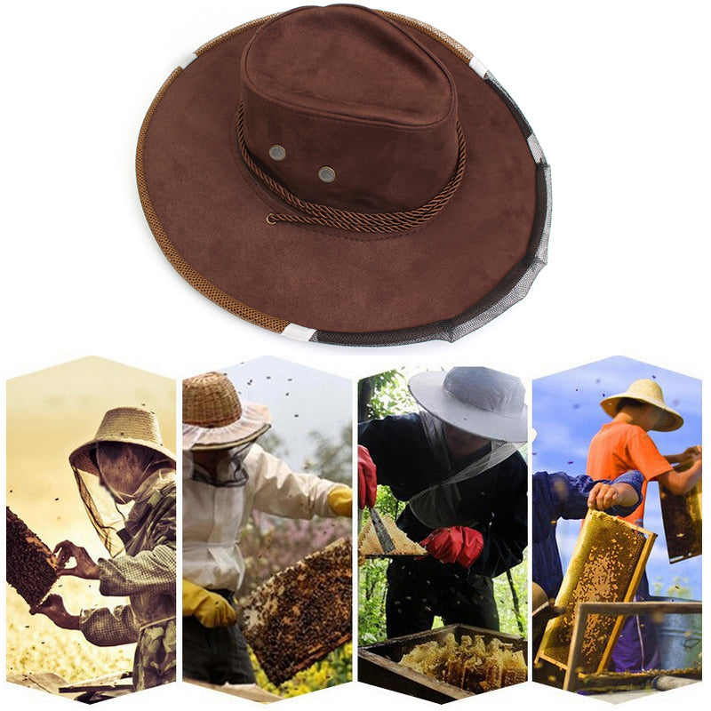 Anti Bee Cap Cowboy Hat Beekeeping Protective Hat Beekeeper Tool Anti Insect Net