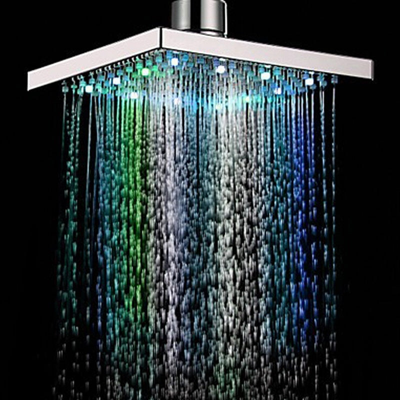 360 Adjustable Chrome Water Temperature Controlled Multi-Color LED Shower Head