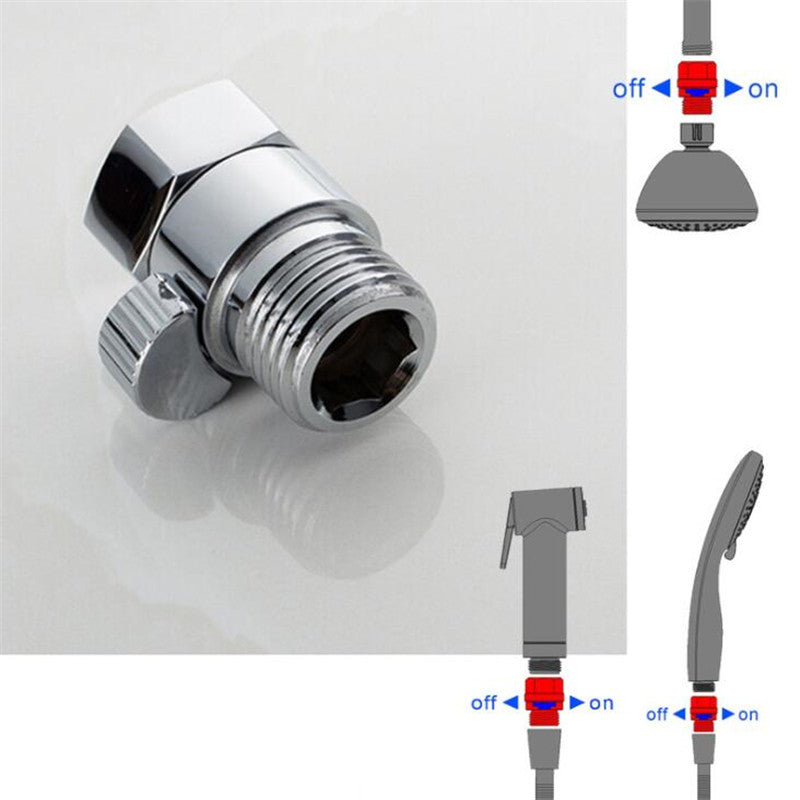 G 1/2 Copper Shower Head Shut-Off Valve Quick Open Adapter Valve Flow Regulator