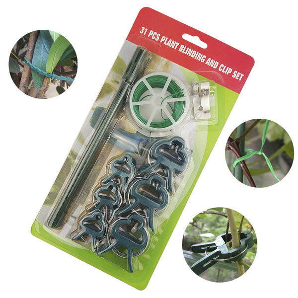 31pcs Garden Tie Set Plastic Grafting Clips Fastener Plant Vines Vegetable Tendril Clip Tree Fixation Strap