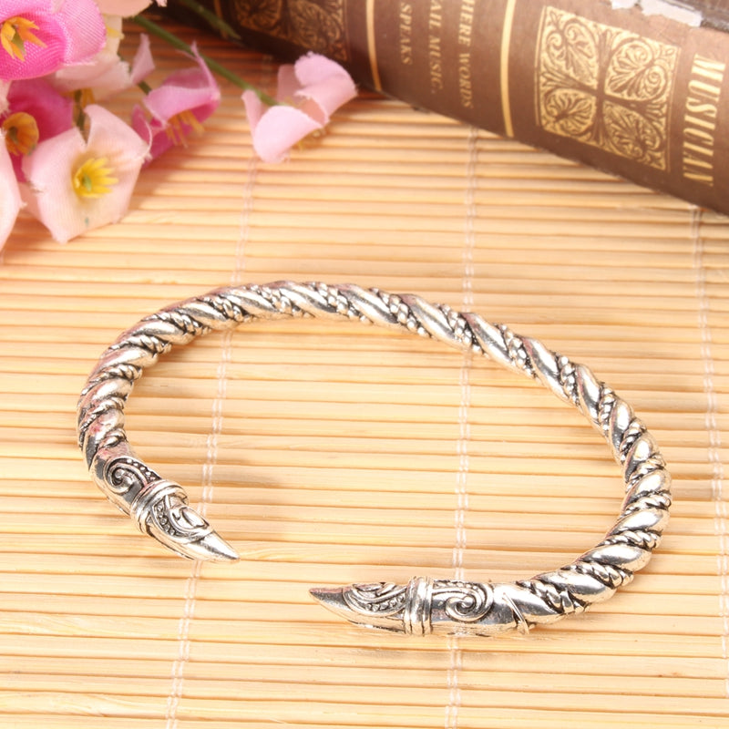 Men Punk Alloy Large Bangles Wristband Retro Viking Jewelry Bracelet