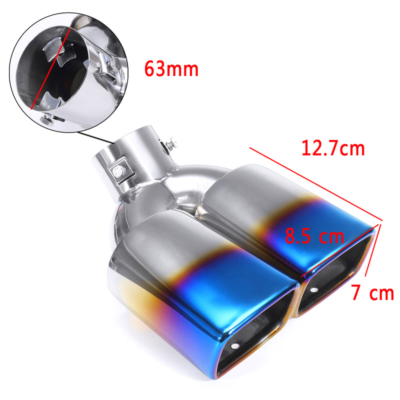 63mm Motorcycle Stainless Steel Inlet Sports Exhaust Tail Pipe Muffler Cover Cover