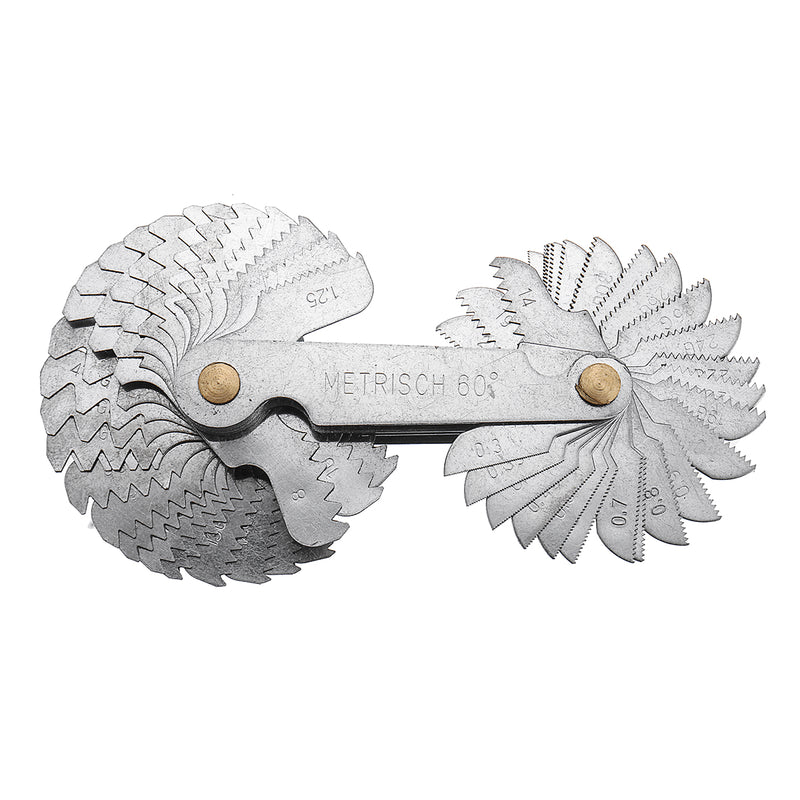 28Pcs Blades Whitworth UK 55 Degree Screw Pitch Thread Measuring Gauge Tool