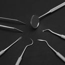 6pcs/Set Tartar Remover Dental Tools Clean Stainless Steel Teeth Cleaning Probe Scraper Tooth Mirror