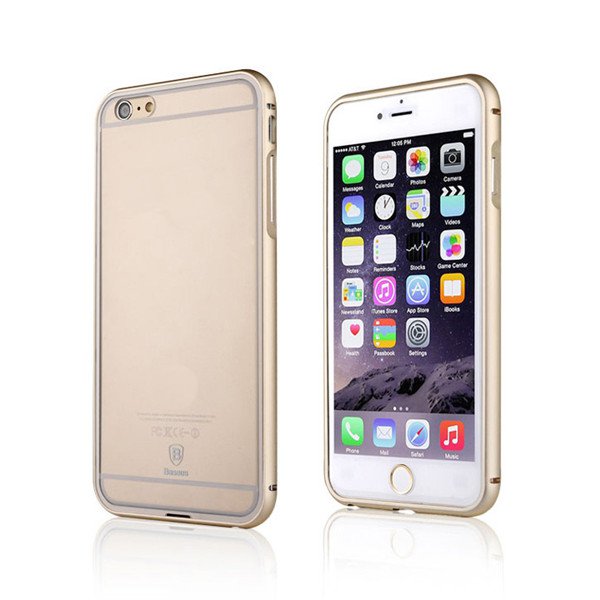 BASEUS 2 in 1 Aluminum Bumper Frame Clear PC Back Case Cover For Apple iPhone 6 6 Plus