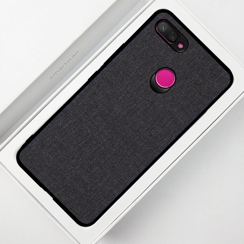 Bakeey Fabric PC+PU Leather Back + Soft TPU Bumper Protective Case for Xiaomi Mi 8 Lite 6.26 inch