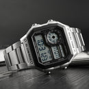 SKMEI 1335 Digital Watch Men Chronograph Alarm Watch Fashion Style Stainless Steel Sport Watch