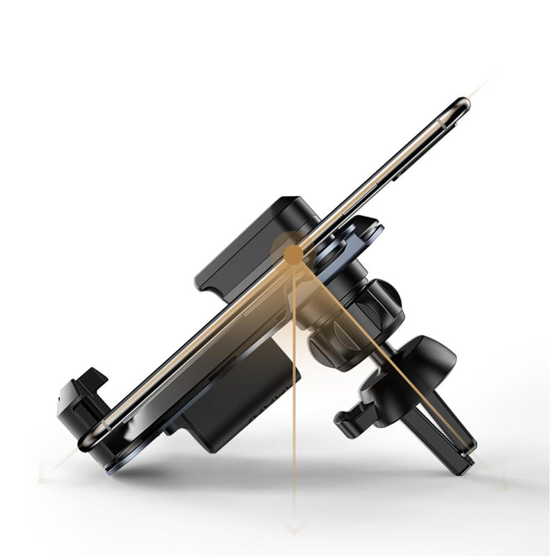 Licheers Metal Glass Gravity Air Vent Car Phone Holder 360 Rotation For 4.0-6.5 Inch Smart Phone