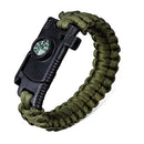 IPRee 4 In 1 EDC Survival Bracelet Outdoor Emergency 7 Core Paracord Whistle Compass Kit