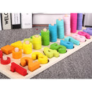 3 IN 1 Puzzle Digital Toys Teaching Aids Kindergarten Math Logarithmic Children's Early Learning Board Rainbow Circle Toys