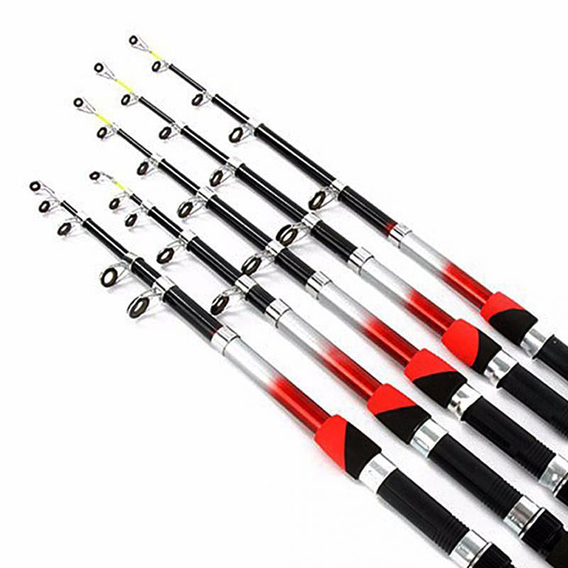 Fiber Glass 2.1-3.0m Telescopic Fishing Rod Portable Fishing Pole Travel Sea Fishing Spinning Rod