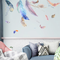 Miico FX82020 2 PCS Feather Decorative Sticker Sofa Background Wall Sticker DIY Sticker
