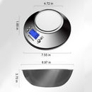 Digital Scale High Accuracy 11lb/5kg Food Scale with Removable Bowl Room Temperature, Alarm Timer Stainless Steel Libra