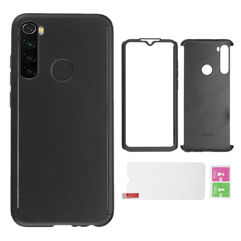 Bakeey 360 Full Cover Frosted Ultra-thin 3 in 1 PC Hard Back Protective Case+Tempered Glass For Xiaomi Redmi Note 8